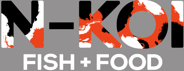 n koi fish and food logo